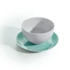 LUMINARC Assiette coupe plate rond turquoise verre opal Ø 19 cm Diwali Discount