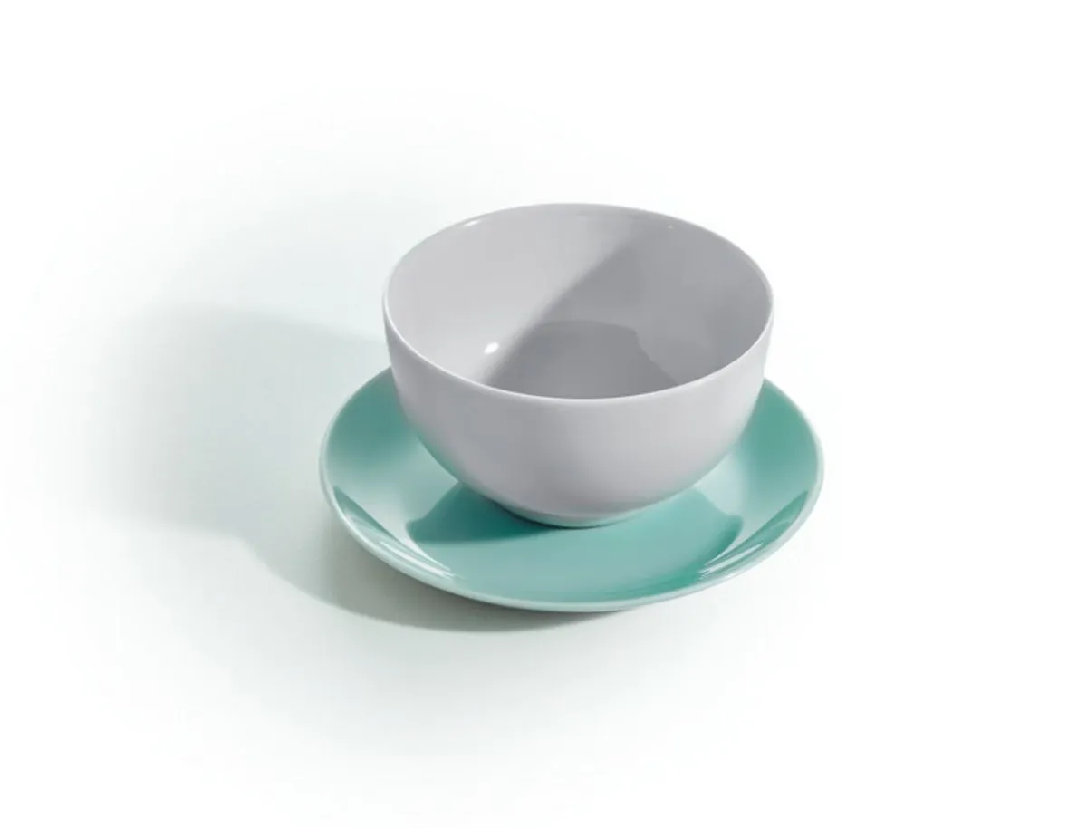 LUMINARC Assiette coupe plate rond turquoise verre opal Ø 19 cm Diwali Discount
