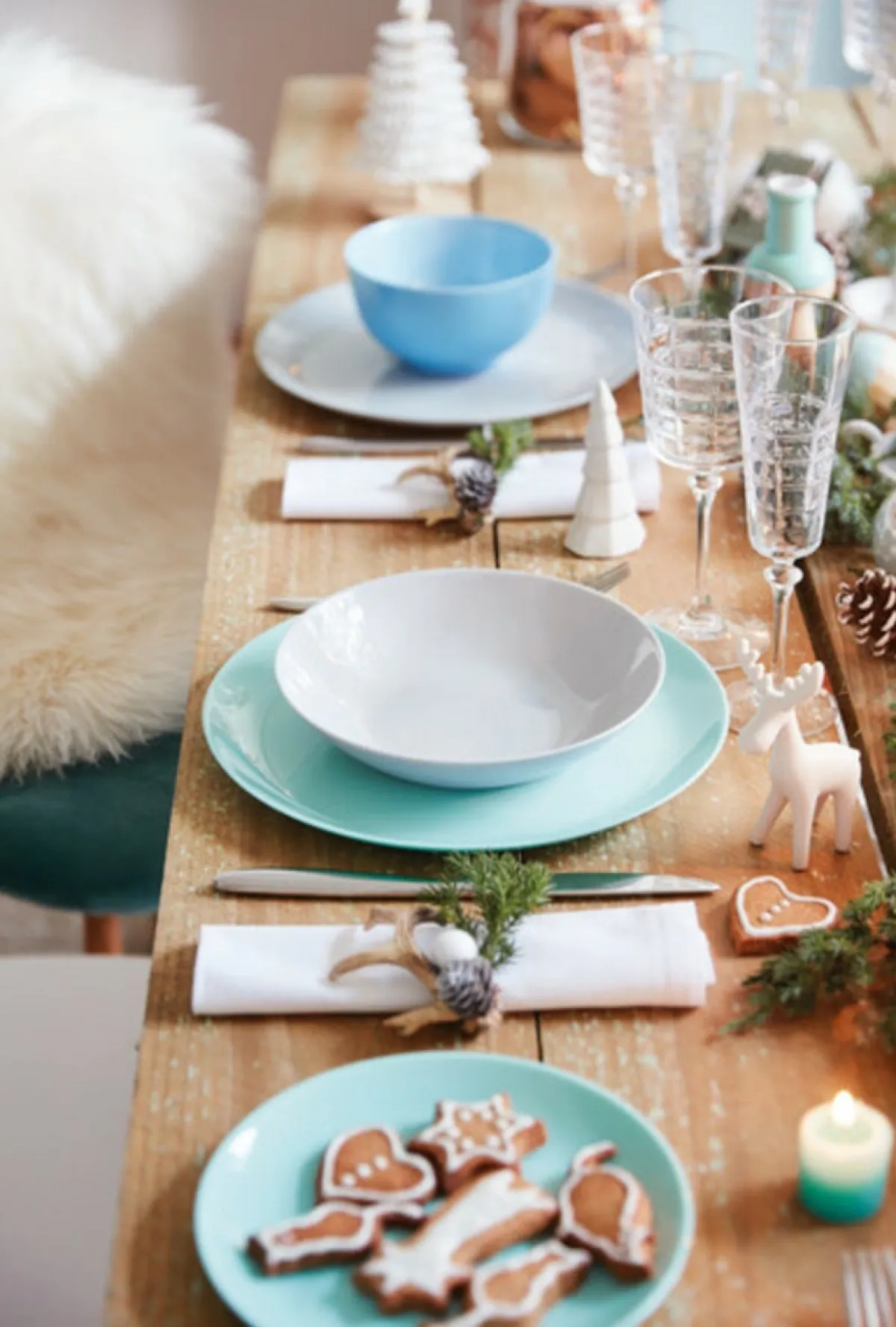 LUMINARC Assiette coupe plate rond turquoise verre opal Ø 19 cm Diwali Discount