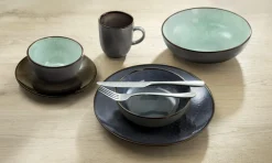 MEDARD DE NOBLAT Assiette coupe plate rond turquoise grès émaillé Ø 26,5 cm Feeling Discount
