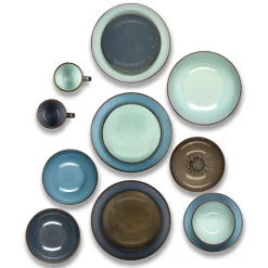 MEDARD DE NOBLAT Assiette coupe plate rond turquoise grès émaillé Ø 26,5 cm Feeling Discount