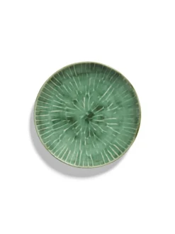 Assiette coupe plate rond vert grès émaillé Ø 22 cm 22 cm Verde Lanza - SERAX Hot
