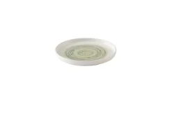 Assiette coupe plate rond vert porcelaine vitrifiée Ø 16 cm Elements Fern - CHURCHILL Online