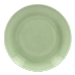 Assiette coupe plate rond vert porcelaine vitrifiée Ø 20,9 cm Vintage - RAK