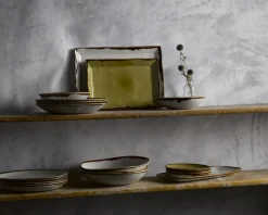Assiette coupe plate rond vert porcelaine vitrifiée Ø 28,8 cm Harvest - DUDSON Clearance