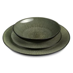 Assiette coupe plate rond vert grès émaillé Ø 27 cm Hypnose - MEDARD DE NOBLAT Outlet