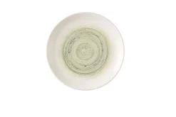 Assiette coupe plate rond vert porcelaine vitrifiée Ø 28,8 cm Elements Fern - CHURCHILL