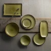 DUDSON Assiette coupe plate rond vert porcelaine vitrifiée Ø 26 cm Harvest New