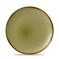 DUDSON Assiette coupe plate rond vert porcelaine vitrifiée Ø 26 cm Harvest New