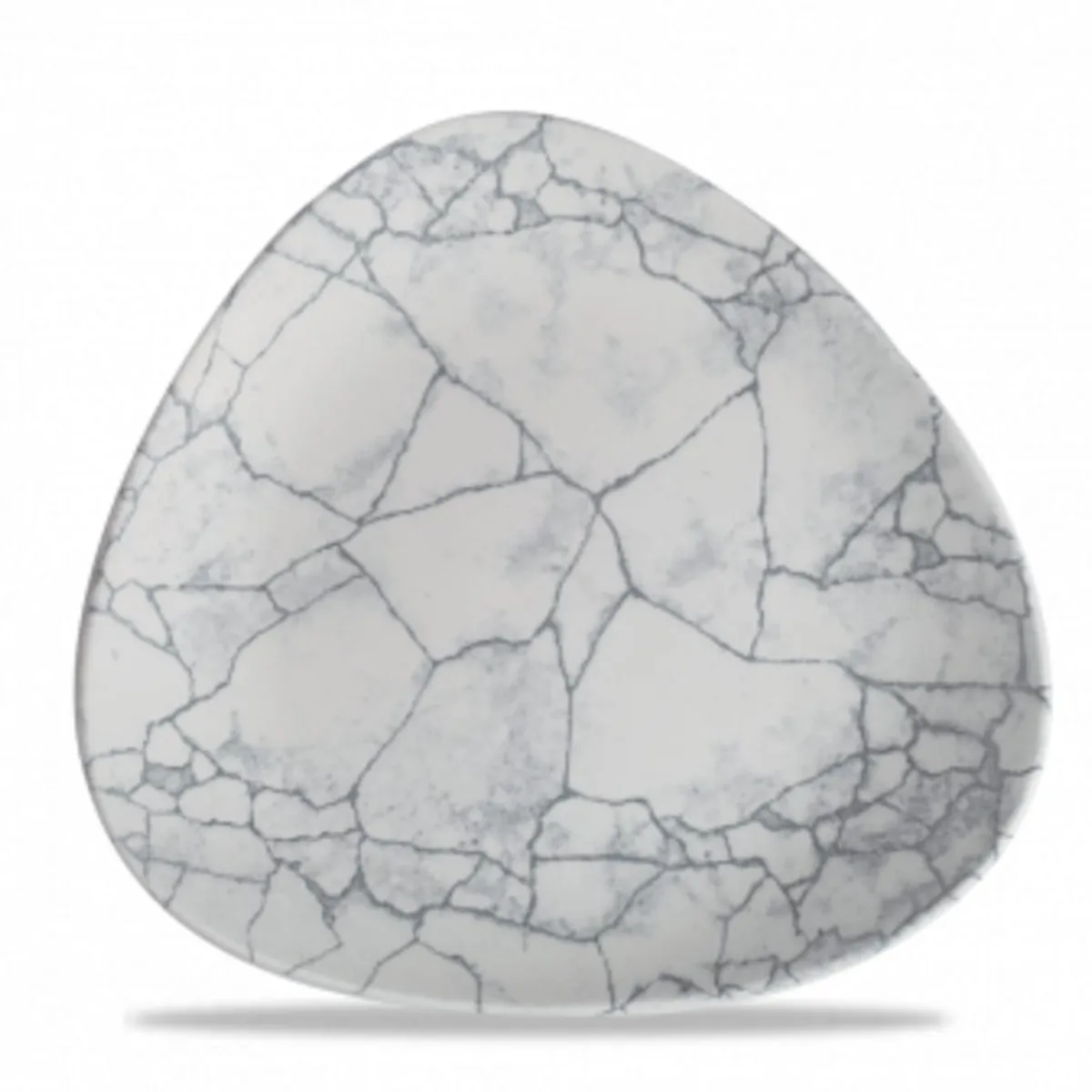 Assiette coupe plate triangulaire gris porcelaine vitrifiée Ø 26,5 cm 26,5x26,5 cm Kintsugi Pearl Grey - CHURCHILL Hot