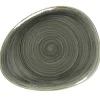 Assiette coupe plate triangulaire Peridot porcelaine vitrifiée 27,9x22,4 cm stone Spot - RAK Best