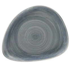 Assiette coupe plate triangulaire Jade porcelaine vitrifiée 24x19,4 cm stone Spot - RAK New