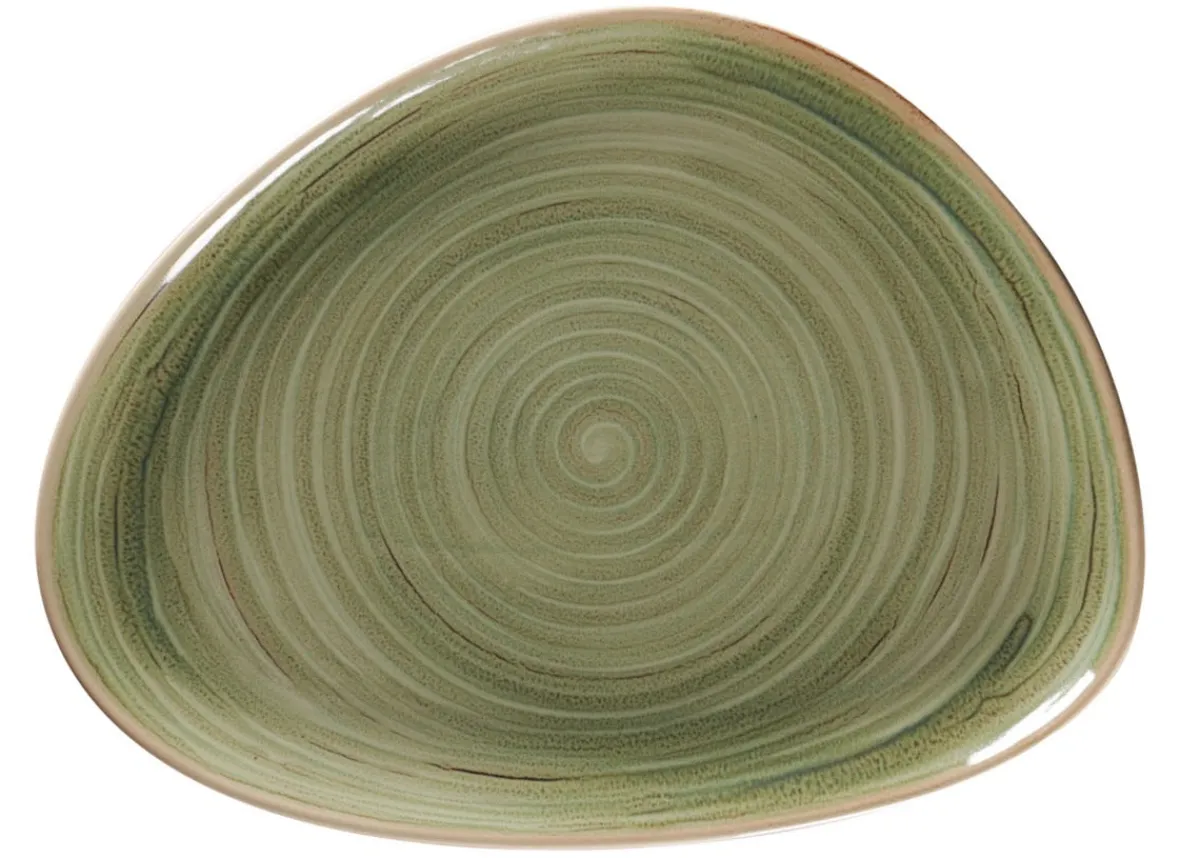 RAK Assiette coupe plate triangulaire Peridot porcelaine vitrifiée 21,9x16,5 cm stone Spot Online