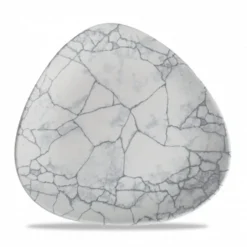 Assiette coupe plate triangulaire gris porcelaine vitrifiée Ø 22,9 cm 22,9x22,9 cm Kintsugi Pearl Grey - CHURCHILL Sale