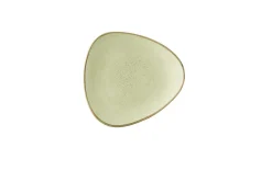 Assiette coupe plate triangulaire Raw Green porcelaine vitrifiée 22,9x22,9 cm Stonecast Raw - CHURCHILL Discount