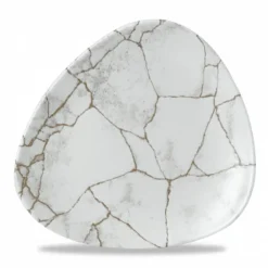 CHURCHILL Assiette coupe plate triangulaire gris porcelaine vitrifiée Ø 19,2 cm 19,2x19,2 cm Kintsugi Agate Grey Online