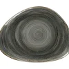Assiette coupe plate triangulaire Peridot porcelaine vitrifiée 32,6x25 cm stone Spot - RAK New