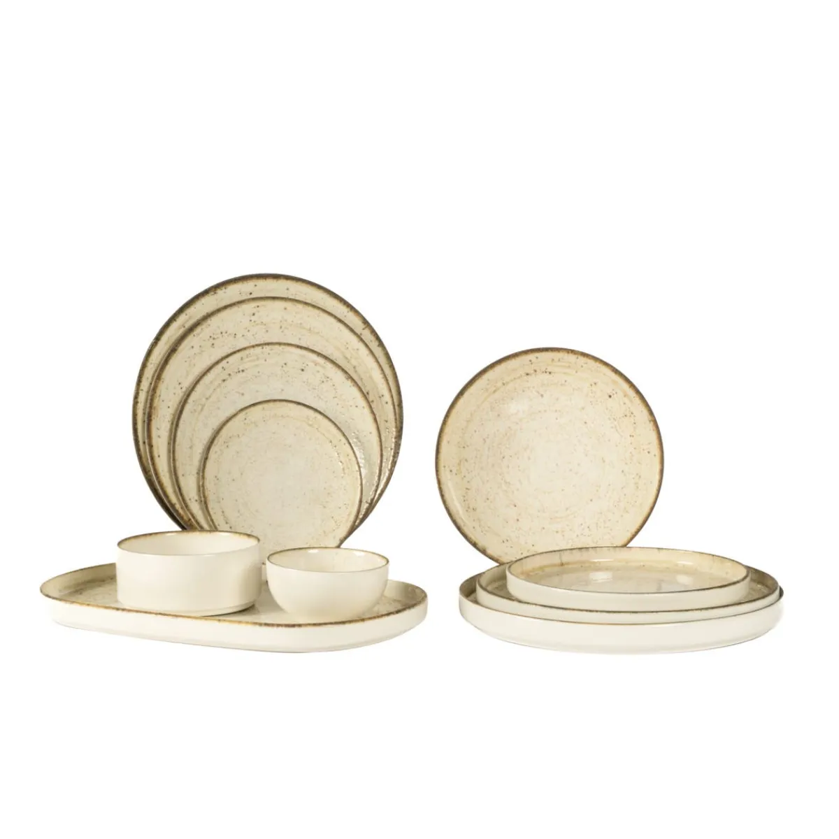 Assiette coupe rond beige porcelaine Ø 27 cm Lunéa - PRO.MUNDI Discount