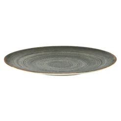 PRO.MUNDI Assiette coupe rond gris anthracite porcelaine Ø 20 cm Terra Hot