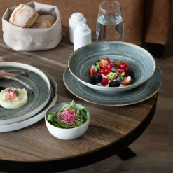 Assiette coupe rond gris anthracite porcelaine Ø 25 cm Terra - PRO.MUNDI Sale