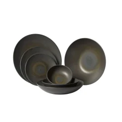 Assiette coupe rond gris brun grès émaillé Ø 27 cm Enigma - ACCOLADE Sale
