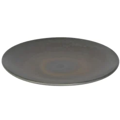 ACCOLADE Assiette coupe rond gris brun grès émaillé Ø 17 cm Enigma Discount