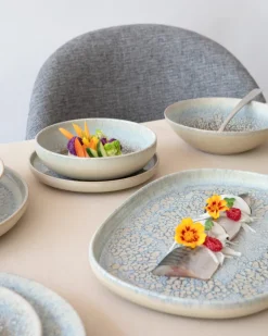 Assiette coupe rond gris grès émaillé Ø 17 cm Tropic - ACCOLADE New