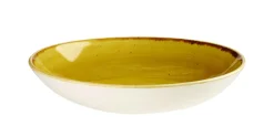 CHURCHILL Assiette coupe rond Mustard porcelaine vitrifiée Ø 32,4 cm Stonecast Mustard Outlet