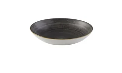 Assiette coupe rond Raw Black porcelaine vitrifiée Ø 26 cm Stonecast Raw - CHURCHILL Outlet