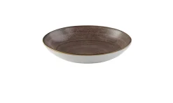 CHURCHILL Assiette coupe rond Raw Brown porcelaine vitrifiée Ø 21,7 cm Stonecast Raw