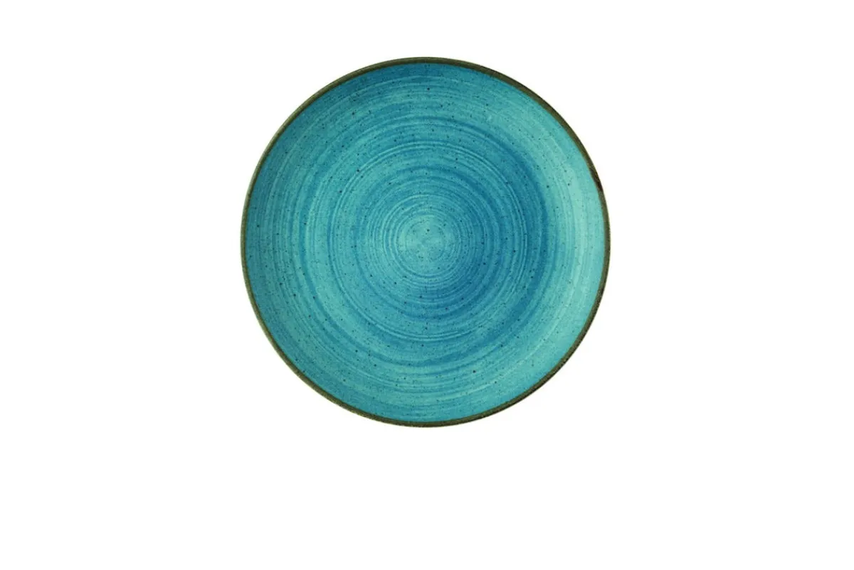 Assiette coupe rond Raw Teal porcelaine vitrifiée Ø 16,5 cm Stonecast Raw - CHURCHILL Outlet
