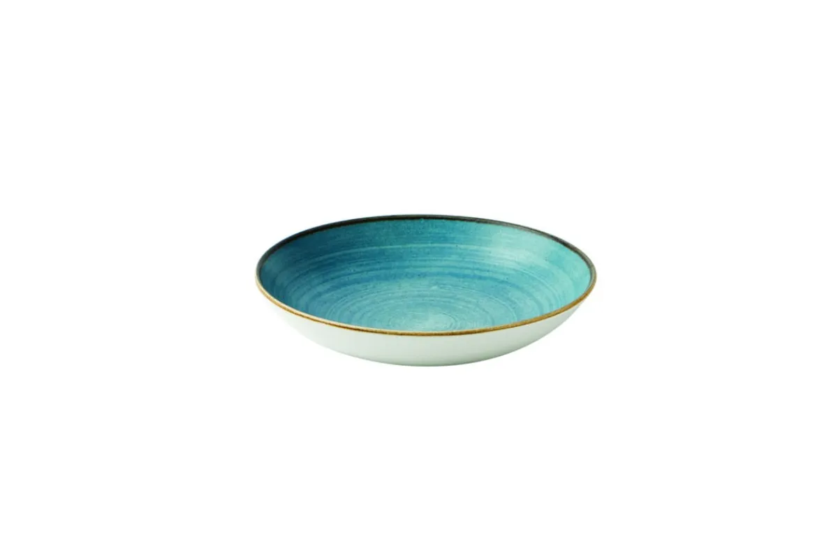 Assiette coupe rond Raw Teal porcelaine vitrifiée Ø 16,5 cm Stonecast Raw - CHURCHILL Outlet