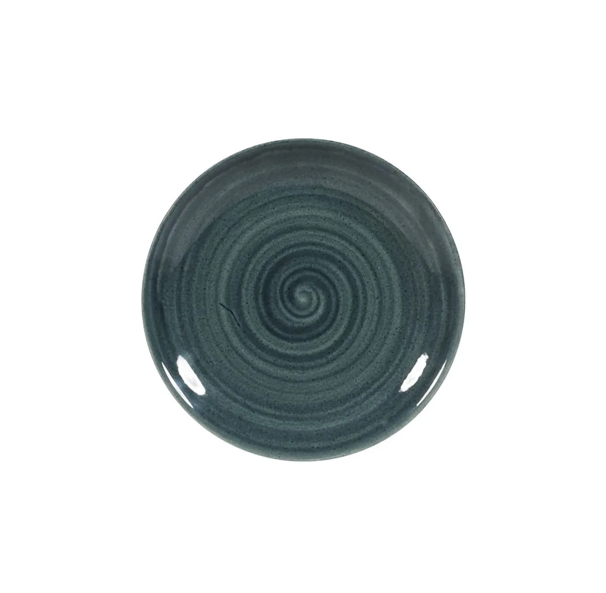 Assiette coupe rond Rustic Teal porcelaine vitrifiée Ø 16,5 cm Stonecast Patina - CHURCHILL Outlet