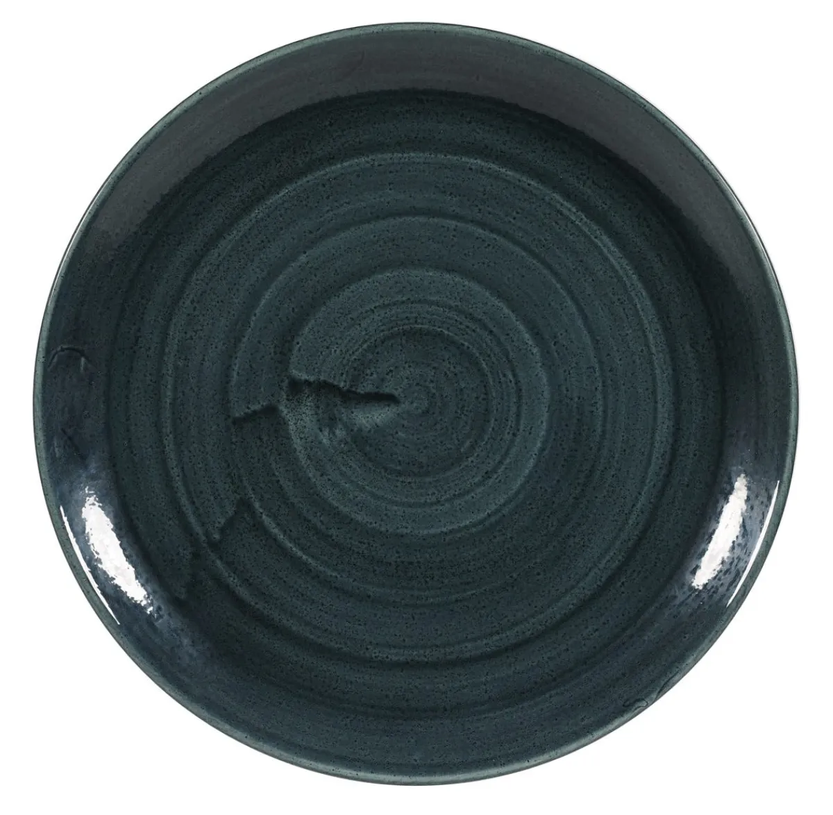 CHURCHILL Assiette coupe rond Rustic Teal porcelaine vitrifiée Ø 28,8 cm Stonecast Patina