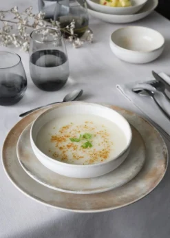 Assiette creuse beige grès émaillé Ø 22 cm Sahara - ACCOLADE Discount