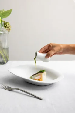 Assiette creuse blanc porcelaine 25,5x21,5 cm Jelly - COOKPLAY Online