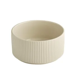 Assiette creuse bord droit rond beige porcelaine Ø 16 cm The Grid - APS Outlet