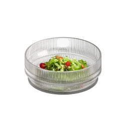 APS Assiette creuse bord droit rond transparent verre Ø 14 cm The Grid Clearance