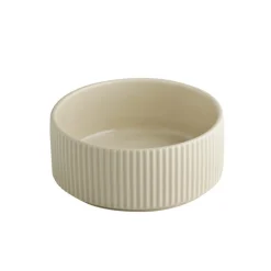 Assiette creuse bord droit rond beige porcelaine Ø 14 cm The Grid - APS Hot