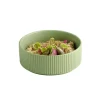 Assiette creuse bord droit rond vert porcelaine Ø 16 cm The Grid - APS Discount