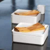 RAK Assiette creuse carré blanc porcelaine 24x24 cm Fractal Discount