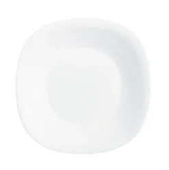 Assiette creuse carré blanc verre opal 22,8x22,8 cm Carine - LUMINARC Online
