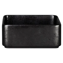 RAK Assiette creuse carré noir porcelaine 16x16 cm Fractal Outlet
