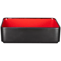Assiette creuse carré rouge porcelaine 24x24 cm Fractal - RAK Clearance