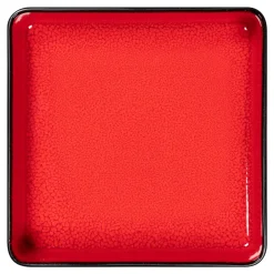 Assiette creuse carré rouge porcelaine 24x24 cm Fractal - RAK Clearance