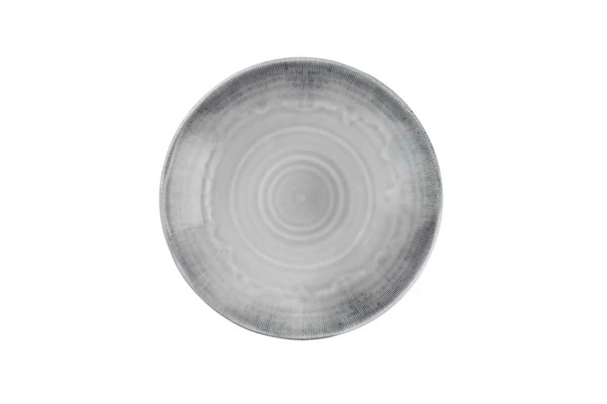 Assiette creuse organique gris porcelaine vitrifiée Ø 28 cm Harvest Flux - DUDSON Online