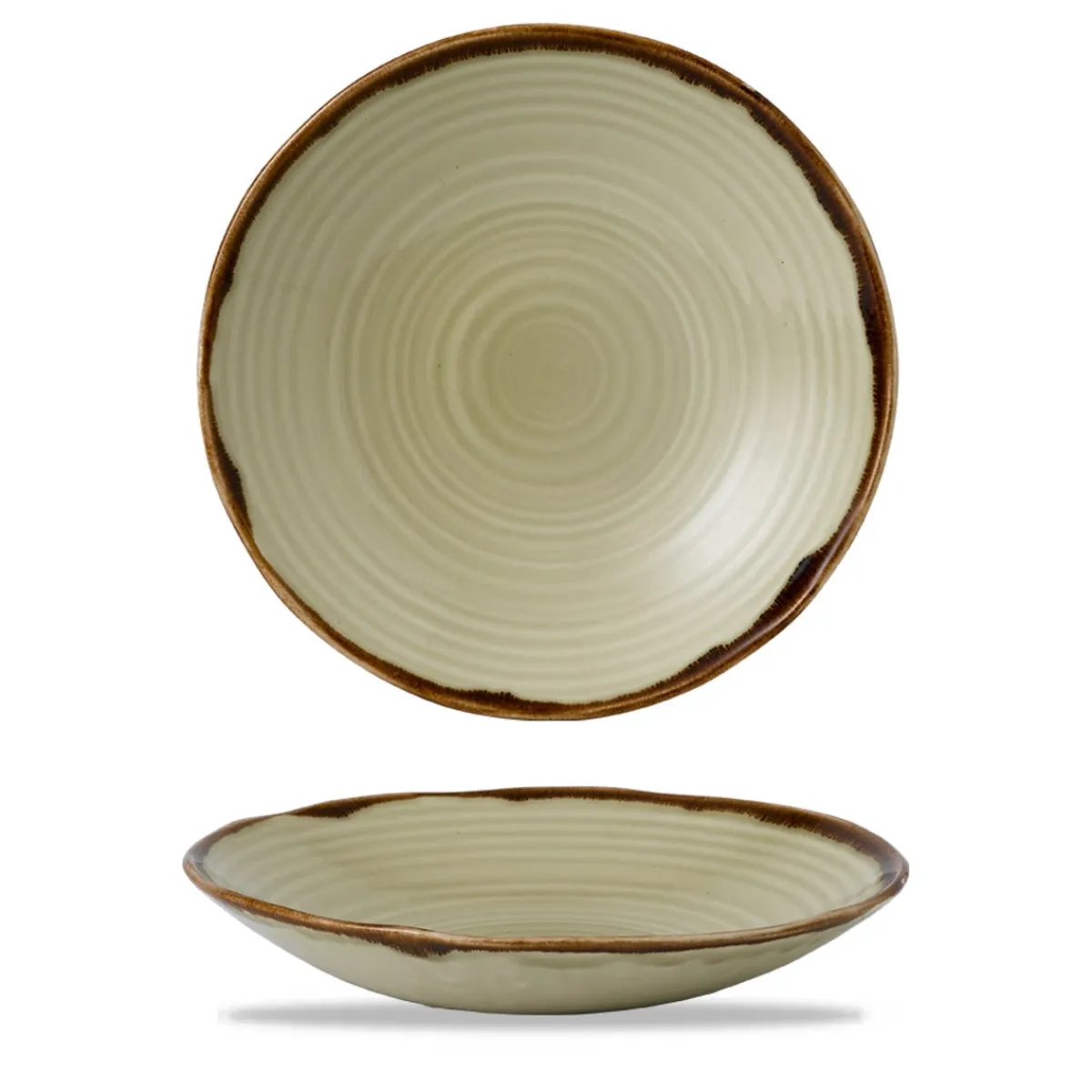 DUDSON Assiette creuse organique Linen porcelaine vitrifiée Ø 28 cm Harvest New