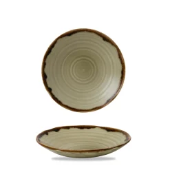 Assiette creuse organique Linen porcelaine vitrifiée Ø 21 cm Harvest - DUDSON Discount