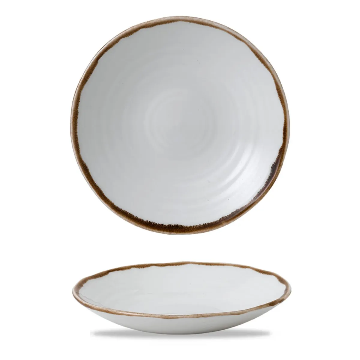 DUDSON Assiette creuse organique Natural porcelaine vitrifiée Ø 28 cm Harvest