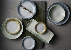 Assiette creuse organique vert porcelaine vitrifiée Ø 25 cm Finca Flint - DUDSON Hot